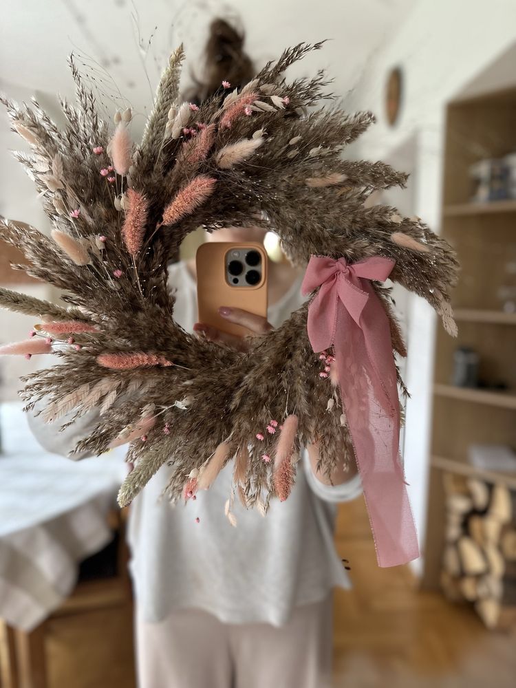 Wianek boho naturalny roz