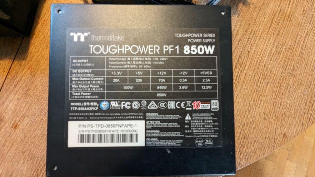 Zasilacz thermaltake toughpower PF1 850W 80 Plus platinum