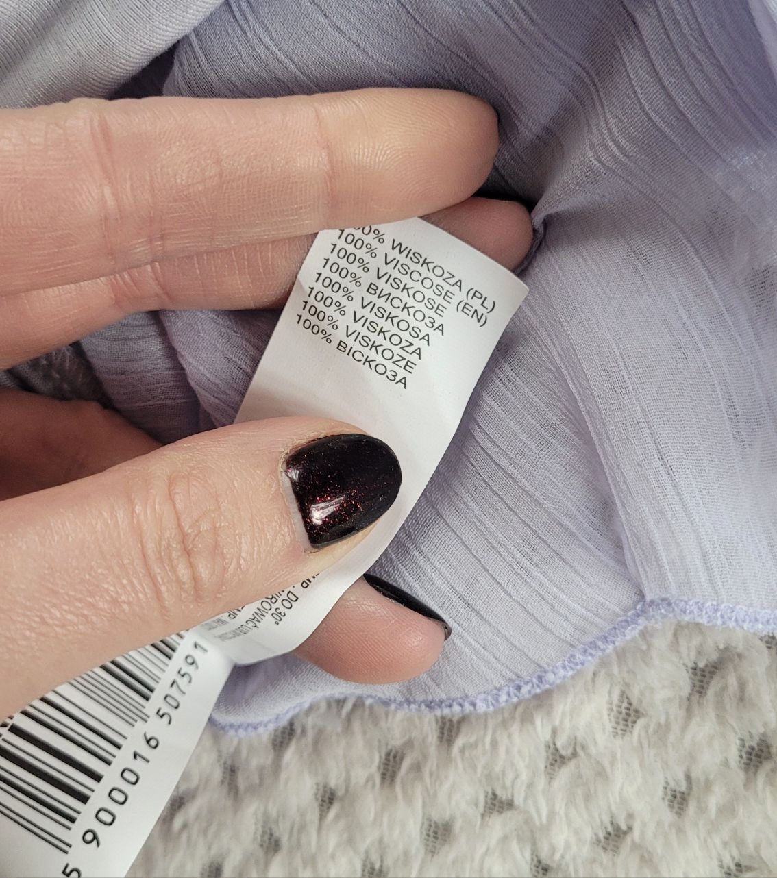 Nowa piękna bluzka z krótkim rękawem zdobiona falbankami wiskoza