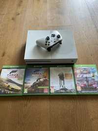 Xbox one s 1tb + 1 pad + 4 gry