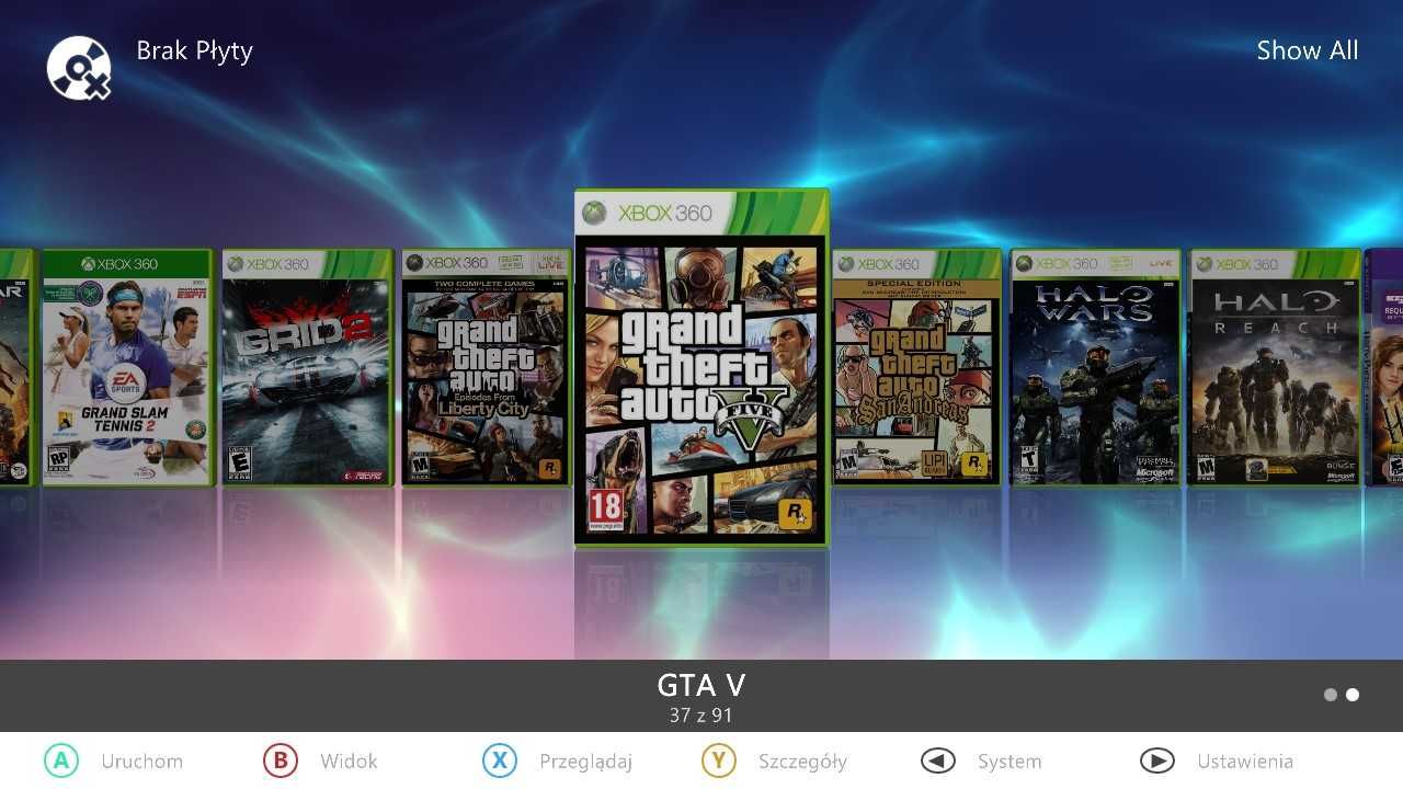 Konsola XBOX 360 S SLIM RGH 3.0 dysk 500 GB Aurora PL FSD 91 Gier