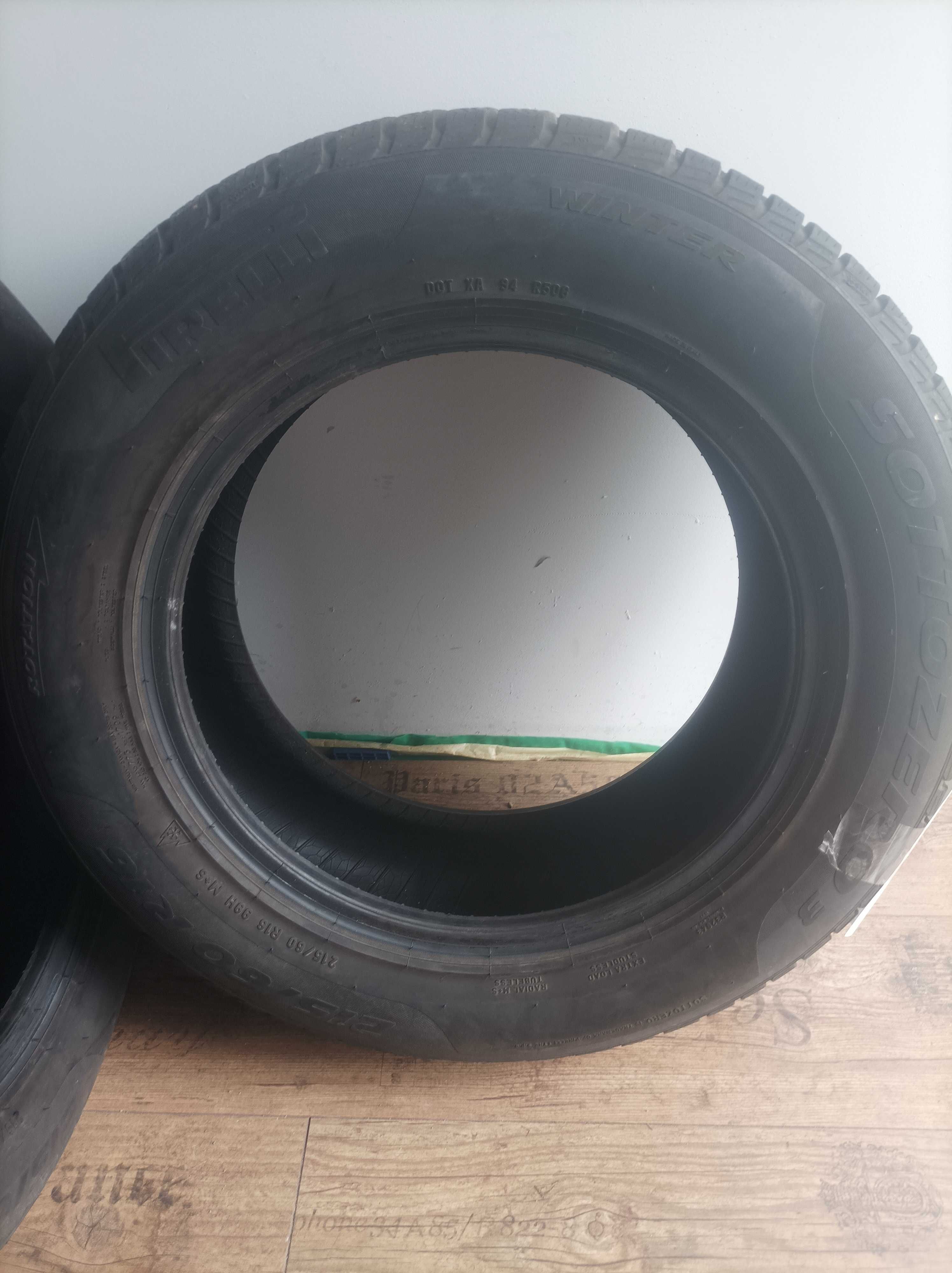 4x 215/60 r16 Pirelli sottozero3 zima