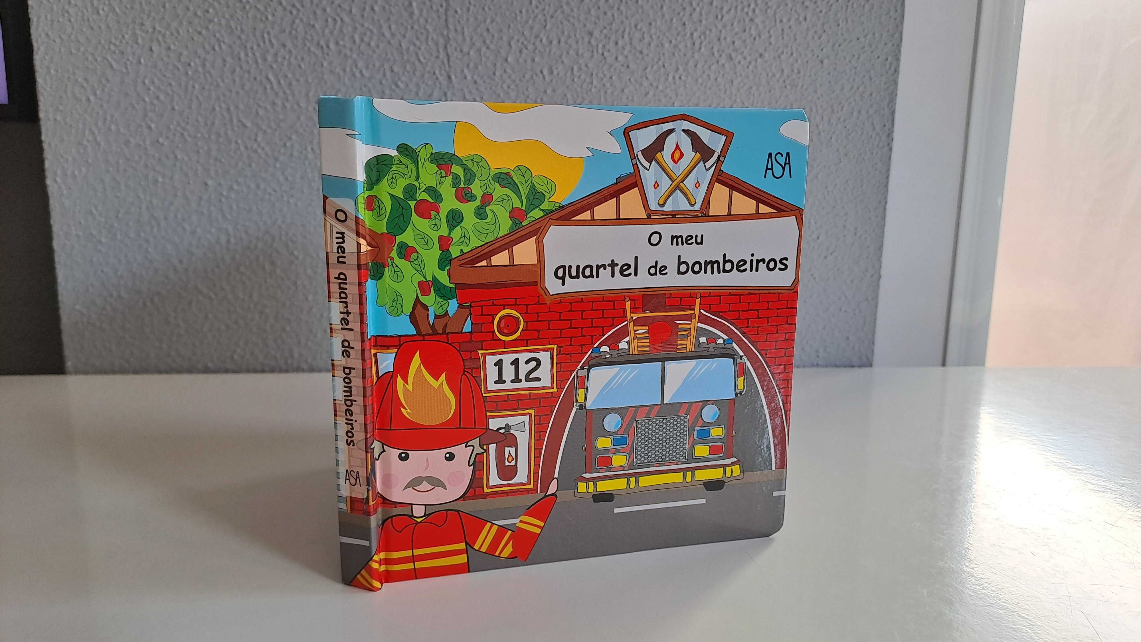 Caixa atividades- o meu quartel dos bombeiros -puzzle, livro, carrinho