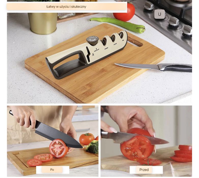 ręczna ostrzałka do noży 4 w 1 z ostrzałką do nożyczek