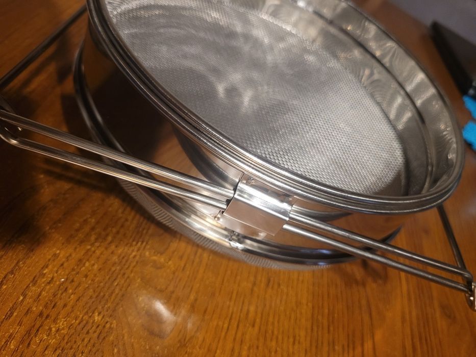 Podwójne sito do miodu ze stali nierdzewnej