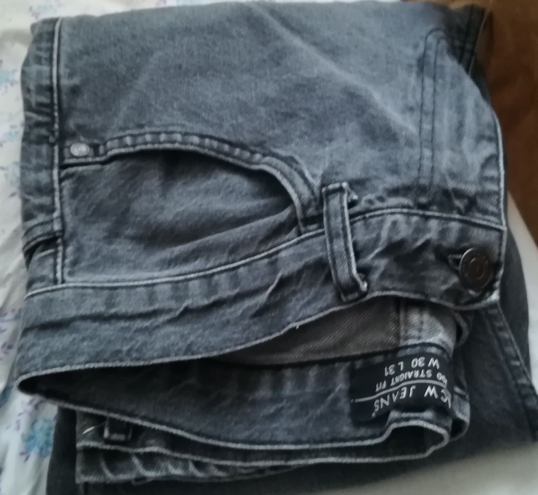 Spodnie męskie jeansy W 30 L 31, szare