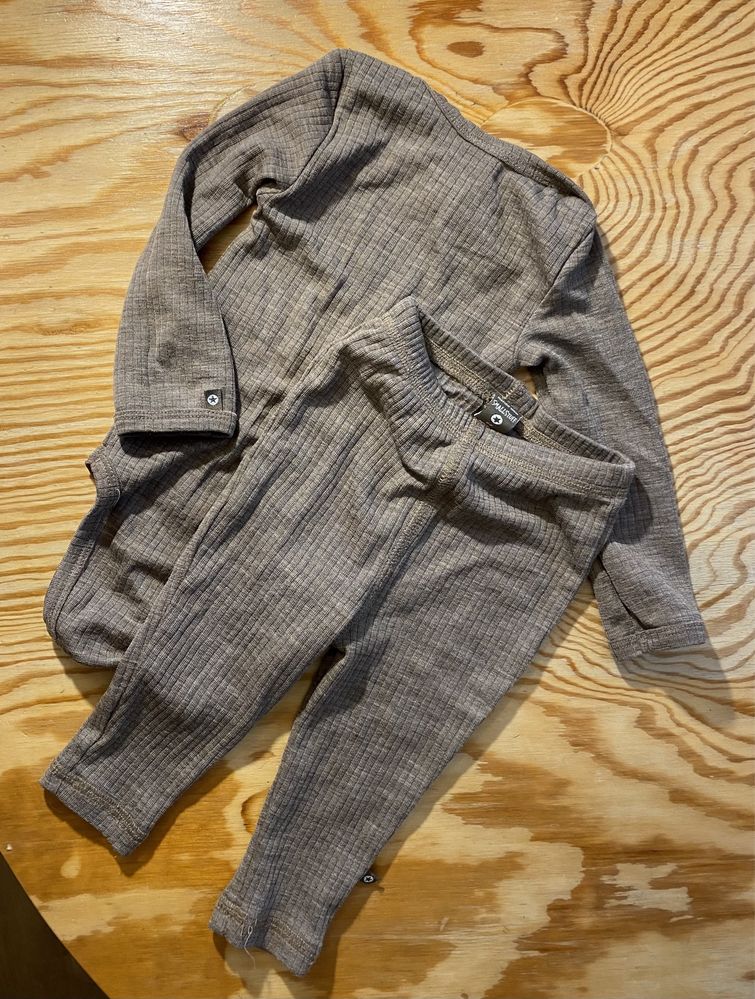 Zestaw legginsy + body 100% merino Smallstuff roz. 68