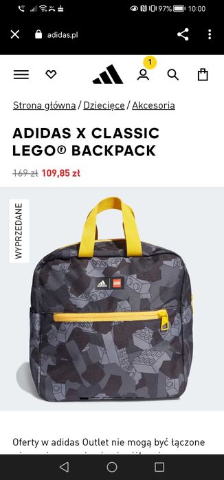 NOWA cena Sprzedam orginalny plecak ADIDAS X CLASSIC LEGO
