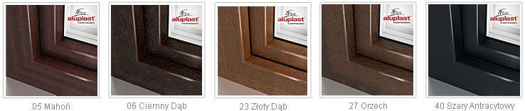 Okno PCV 1465 x 1435 70mm 6-komorowe 2-szybowe 1x złoty dąb 150x150