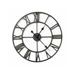 Duży metalowy zegar ścienny 80 cm czarny - OUTLET