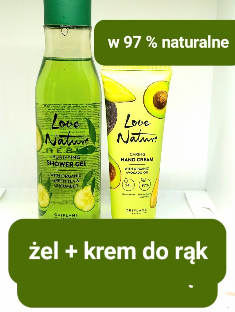 Love Nature ZESTAW: żel pod prysznic + krem do rąk