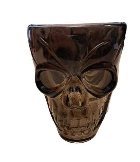Plastikowe kieliszki na Halloween 4szt. czarne czaszki