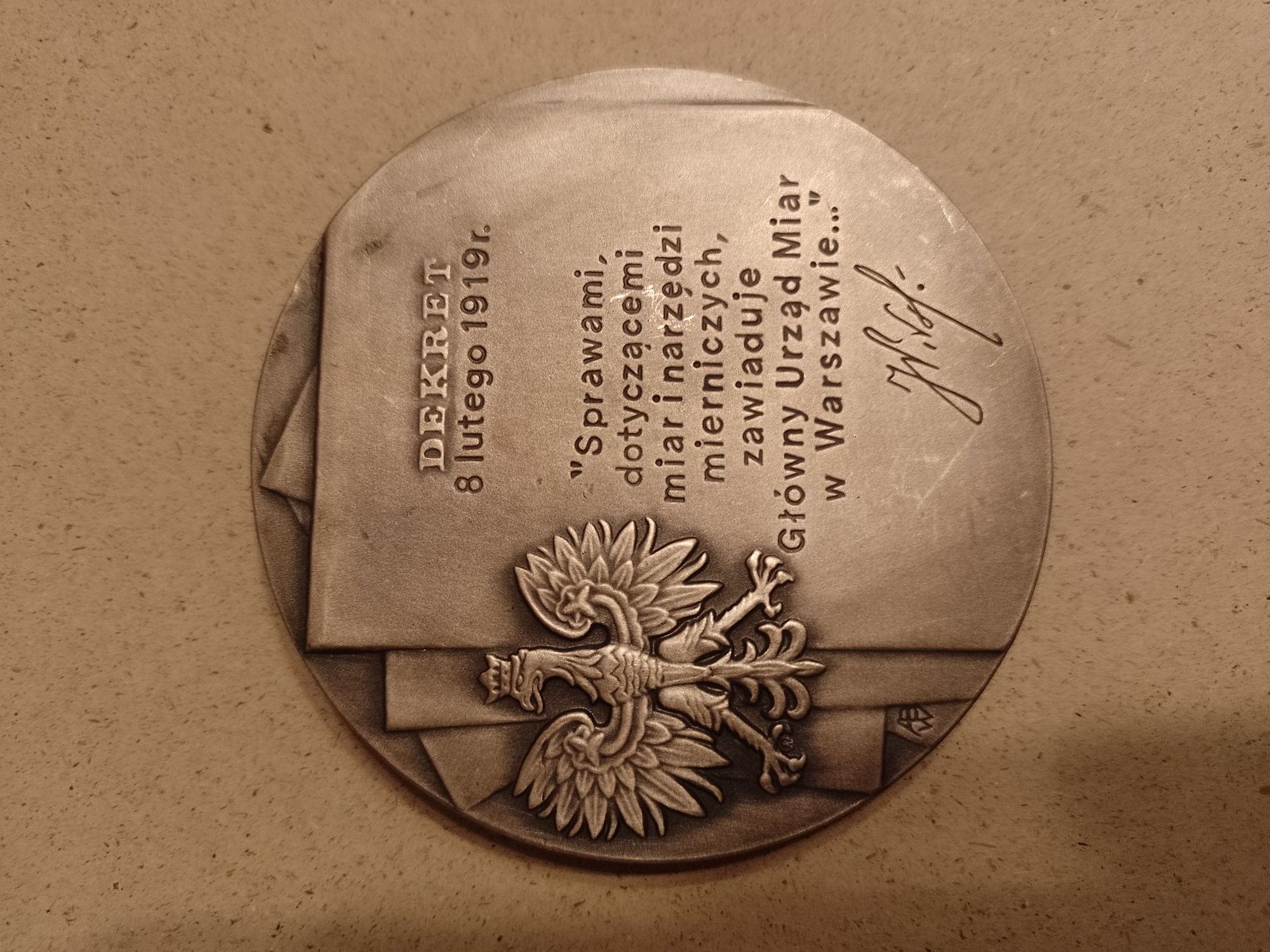 Medal Piłsudski Główny Urząd Miar Warszawa