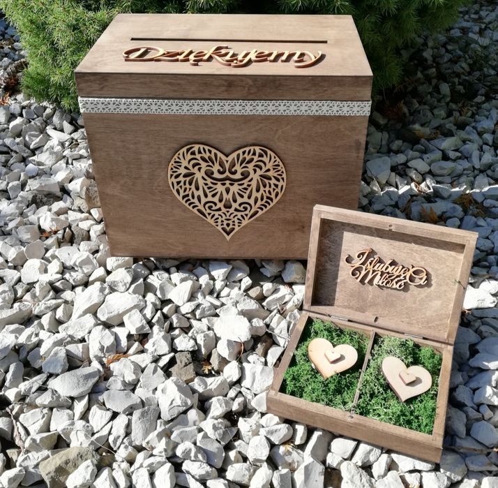 Pudelko na koperty i pudełko na obrączki