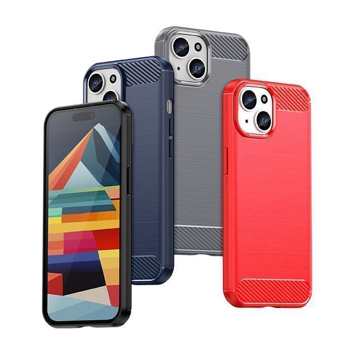 Elastyczne Etui Carbon Case Z Wzorem Karbon Do Iphone 15 - Czarne