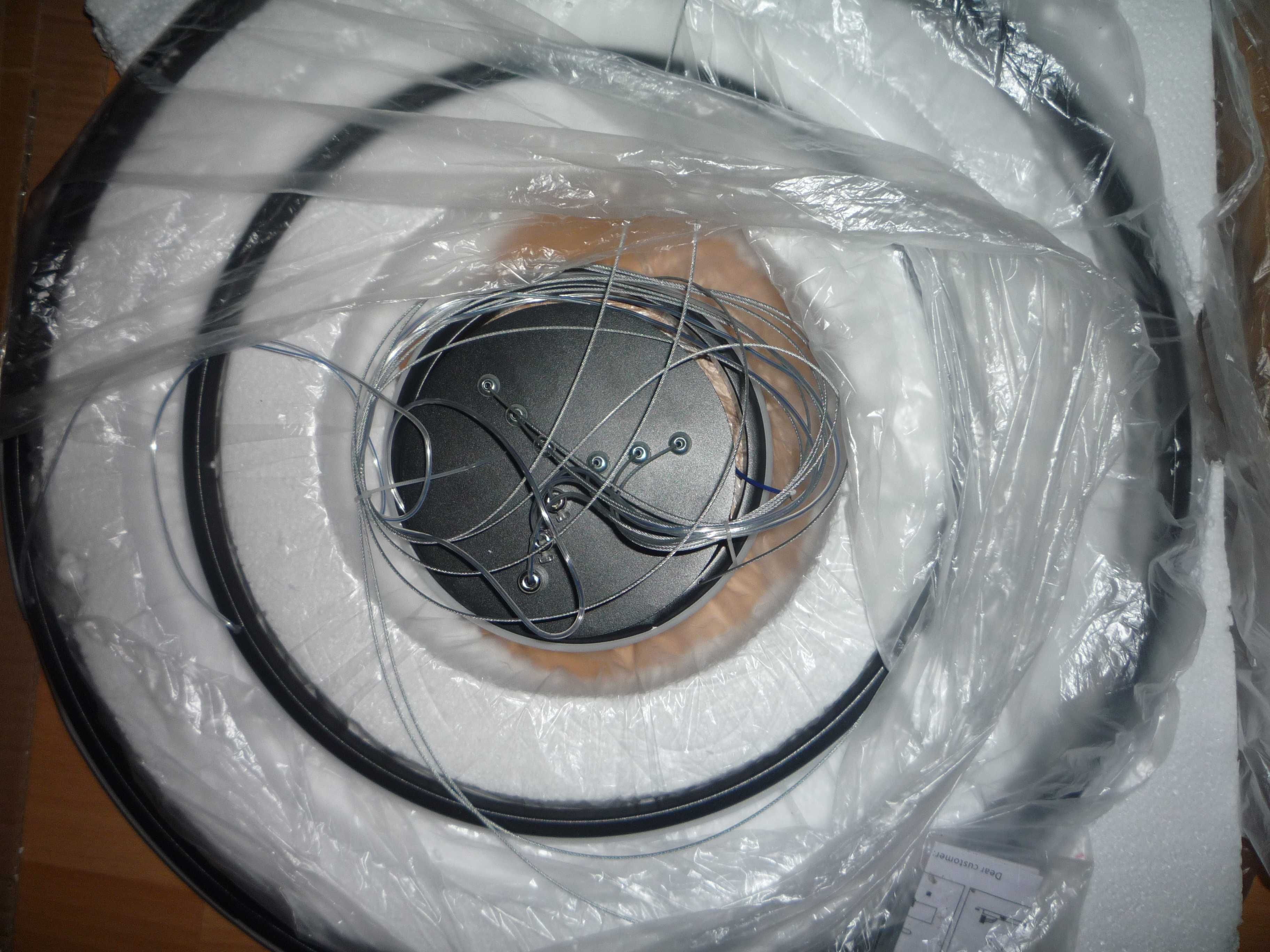 Lampa Wisząca 3 Ringi Sufitowa żyrandol czarna 72W