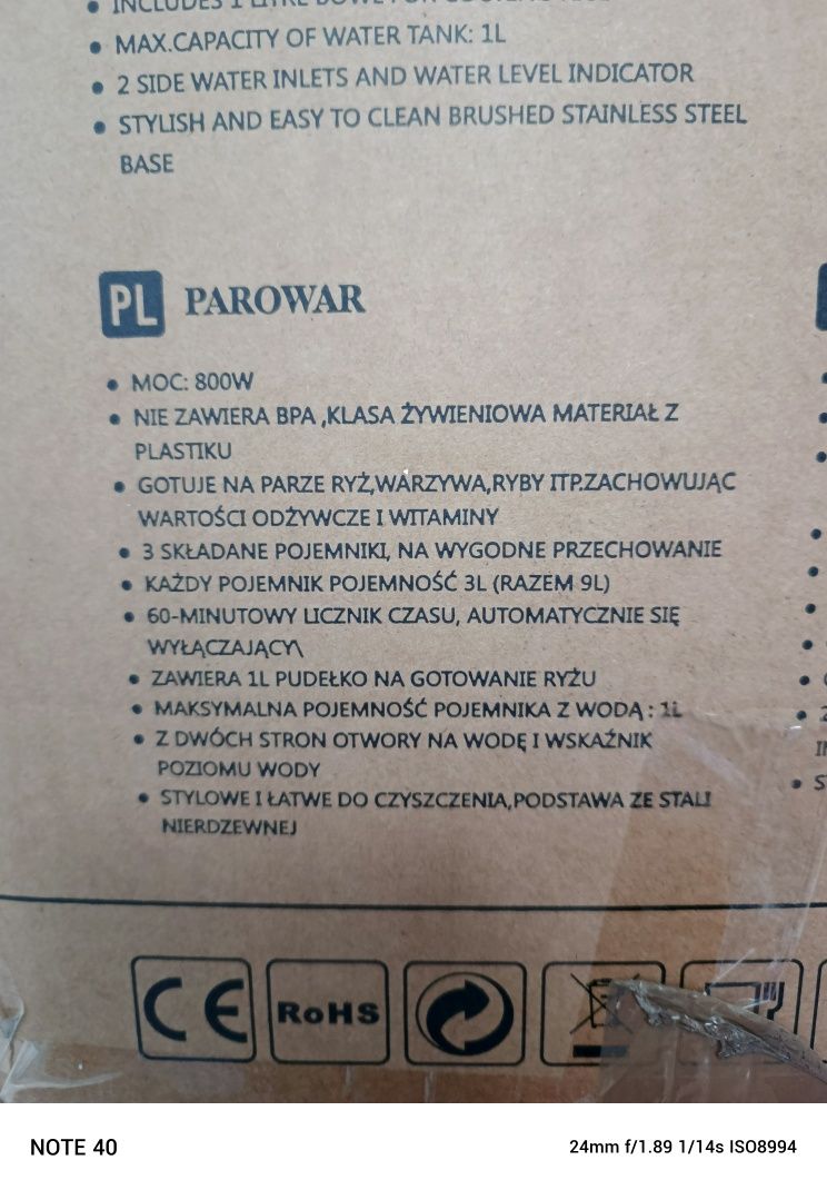 Nowy Parowar Aigostar 9L