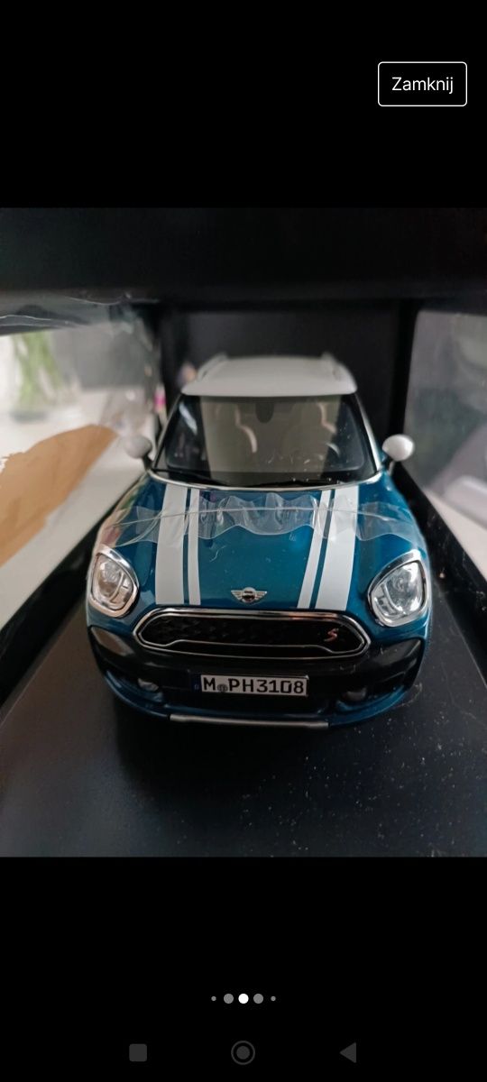 BMW mini cooper S replika 1:18 auto kolekcjonerskie na prezent