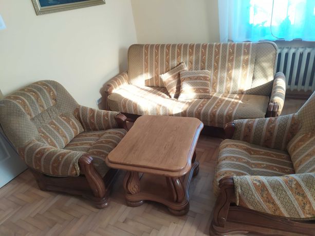Łóżko drewniane dębowe, kanapa