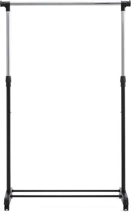 Amazon Basics Wieszak na ubrania z kółkami chrom 91,5-145x42x134-161cm