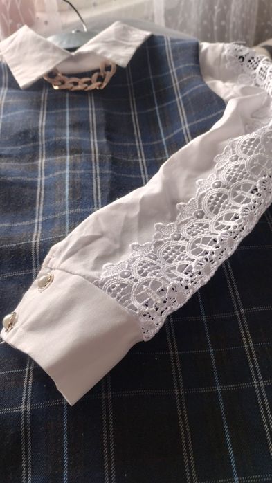 Комплект шкільний сарафан/сукня+блузка