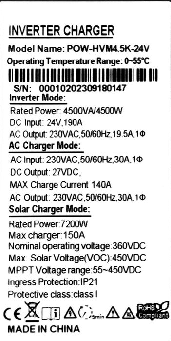 Зарядна станція, резервне живлення, інвертор 4.5кВт+батарея 6.8кВт