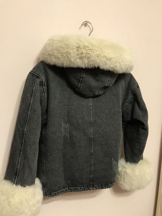 Джинсовая зимняя (2 в 1) фирменная курточка «Kids Star»