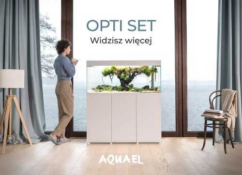 AQUAEL OPTI SET Biały/Czarny 125L Zestaw akwarium LED z Szafką