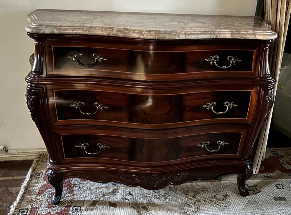 Cómoda em cerejeira com tampo em pedra (120x50 cm)