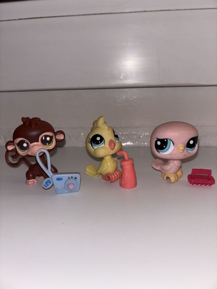 LITTLEST PET SHOP figurki kanarek papuga gołąb