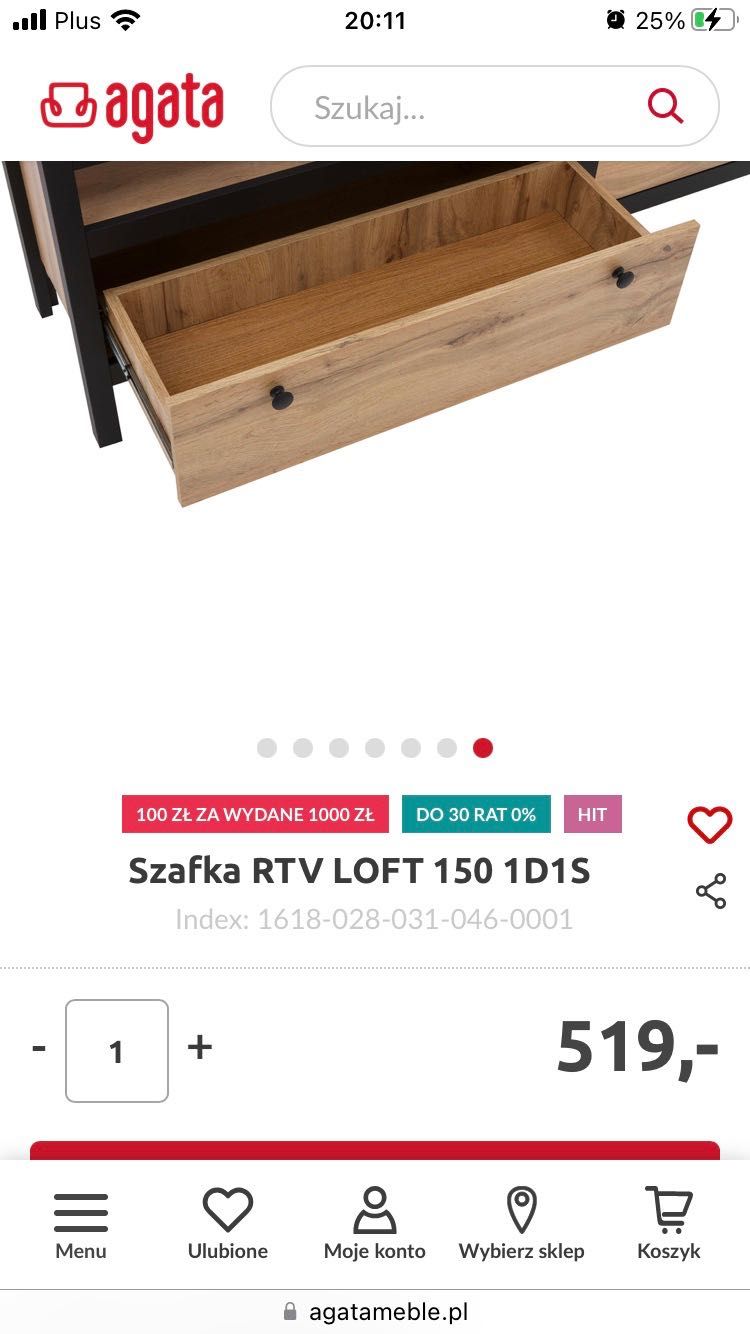 Szafka RTV loft  wotan