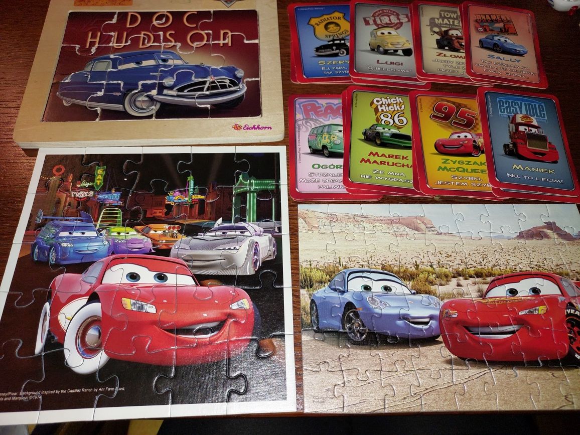 Cars Zyg Zak Auta Disney Samochodziki Puzzle Piórnik ZESTAW 25szt=33zł