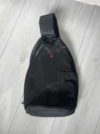 Wagner torba plecak na jedno ramię na tablet czarny saszetka nerka