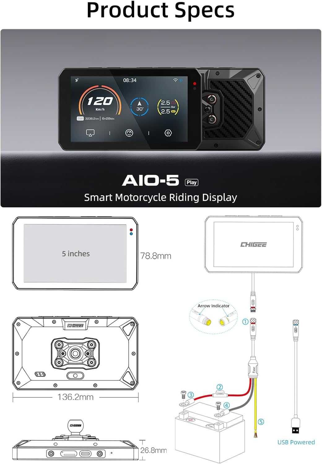CHIGEE AIO 5 PLAY - Android Auto e CarPlay