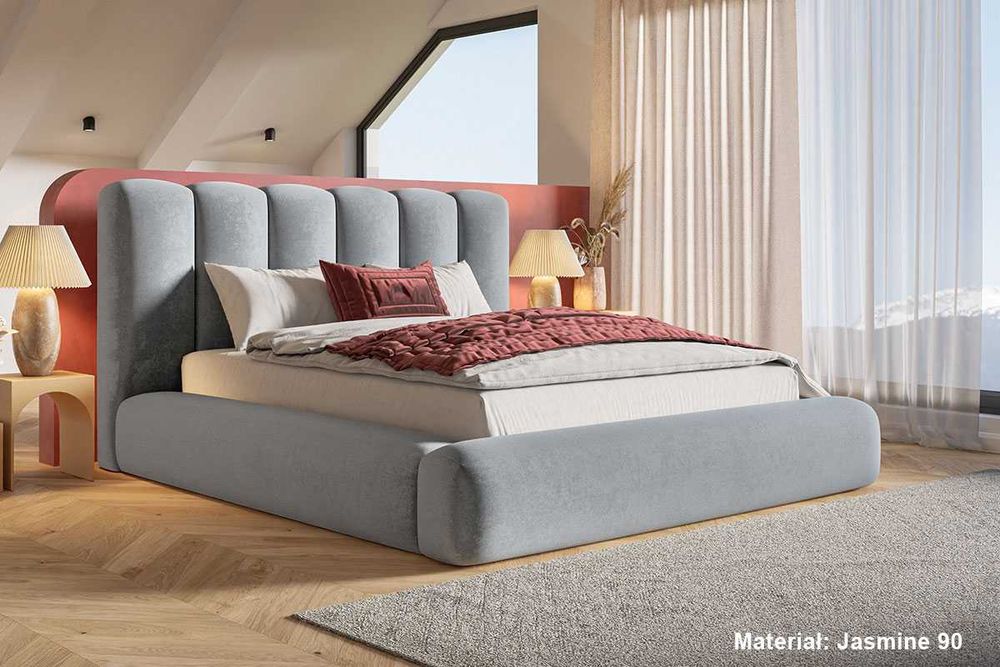 Łóżko tapicerowane bukla bed OLAF 140x200 160x200 180x200 pojemnik