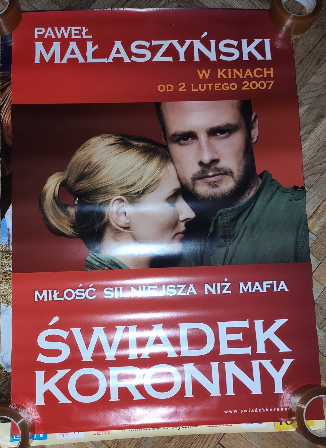 Świadek koronny plakat filmowy oryginalny Paweł Małaszyński