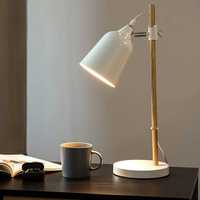 Lampa Stołowa 49cm Biała Metalowa + GRATIS