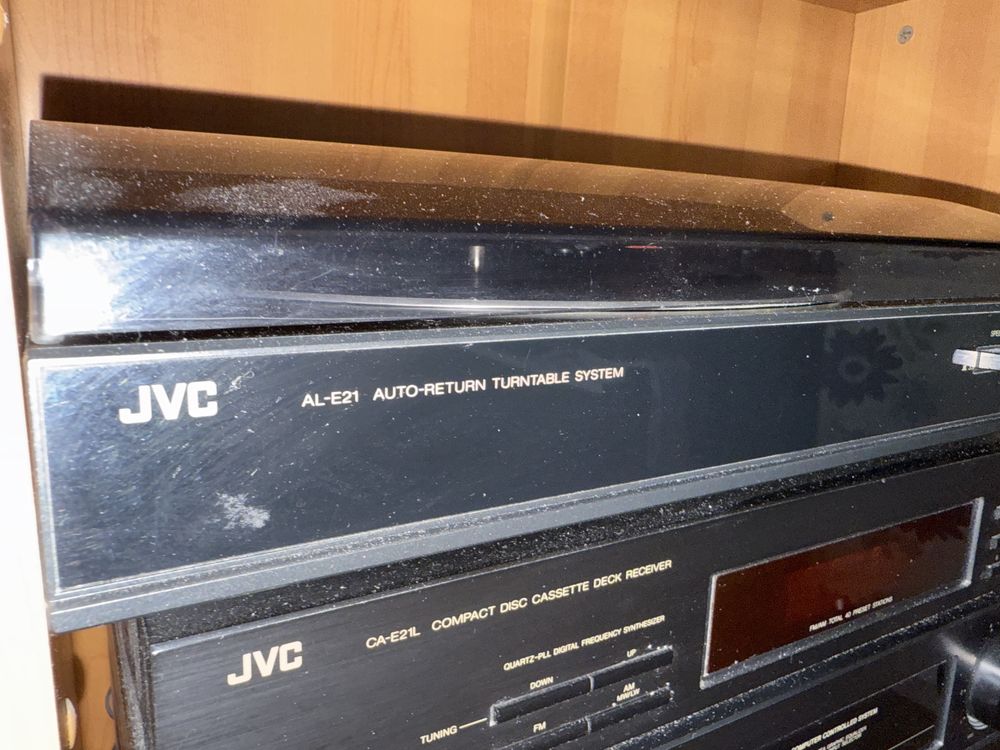 Wieża JVC vintage + oryginalny głośnik – gramofon, CD, radio, kasety
