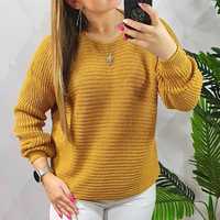 Sweter musztardowy oversizowy nietoperz M/L