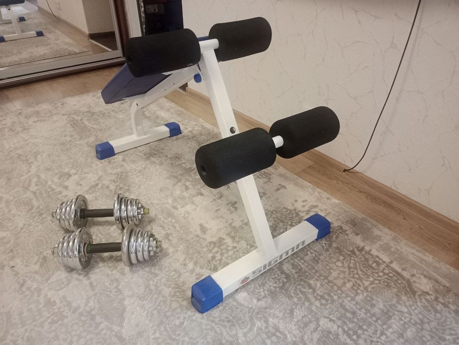 Скамья + гантели 2х8 цена за всё