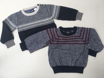 Zestaw 2 sweterki dla chłopca 9-12 miesięcy