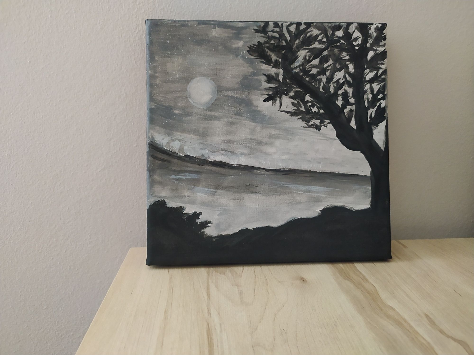 Obraz na płótnie- hand made - krajobraz zachodzące słońce