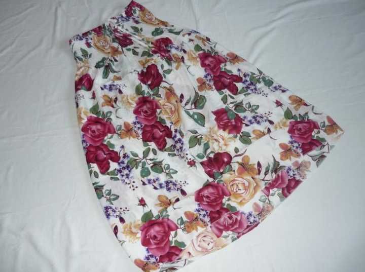 TU літня натуральна midi спідниця в квіти 100% Rayon летняя юбка
