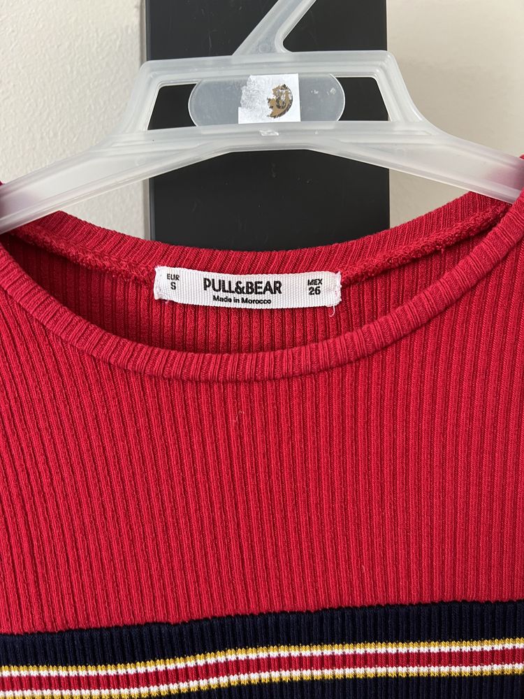 Pull&Bear obcisła czerwona sukienka  w prążki r. XS/S