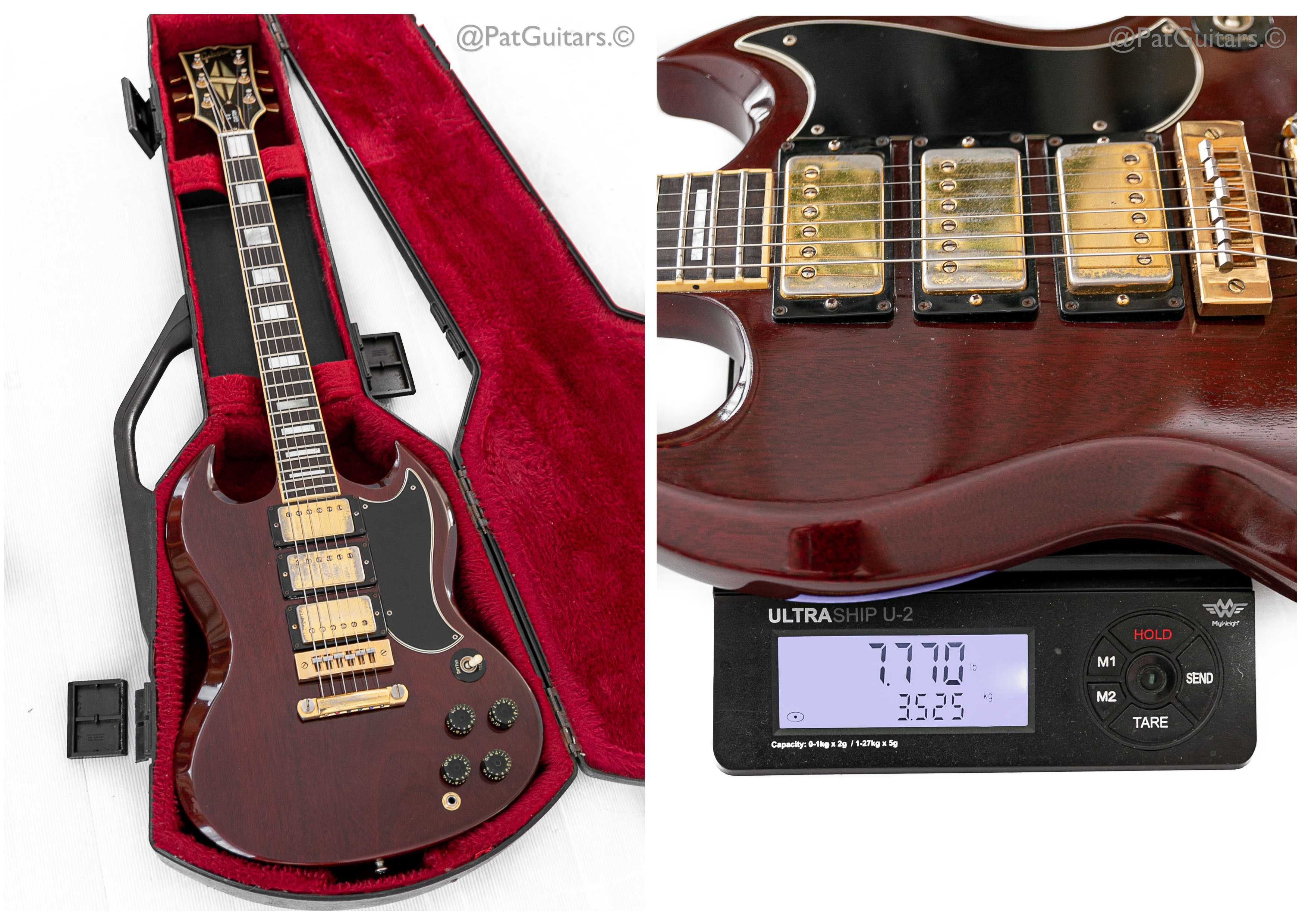 1976 Gibson SG Custom in Cherry 3-Pickup 7.7lbs