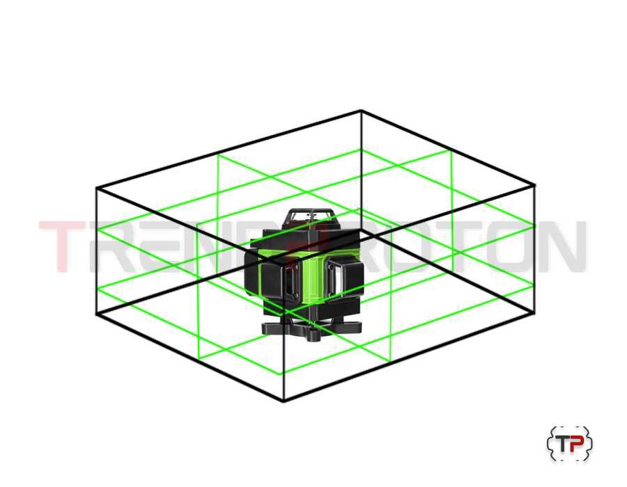 Nível Laser de 16 Linhas 4D 360° c/ 2 Baterias, Acessórios e Mala