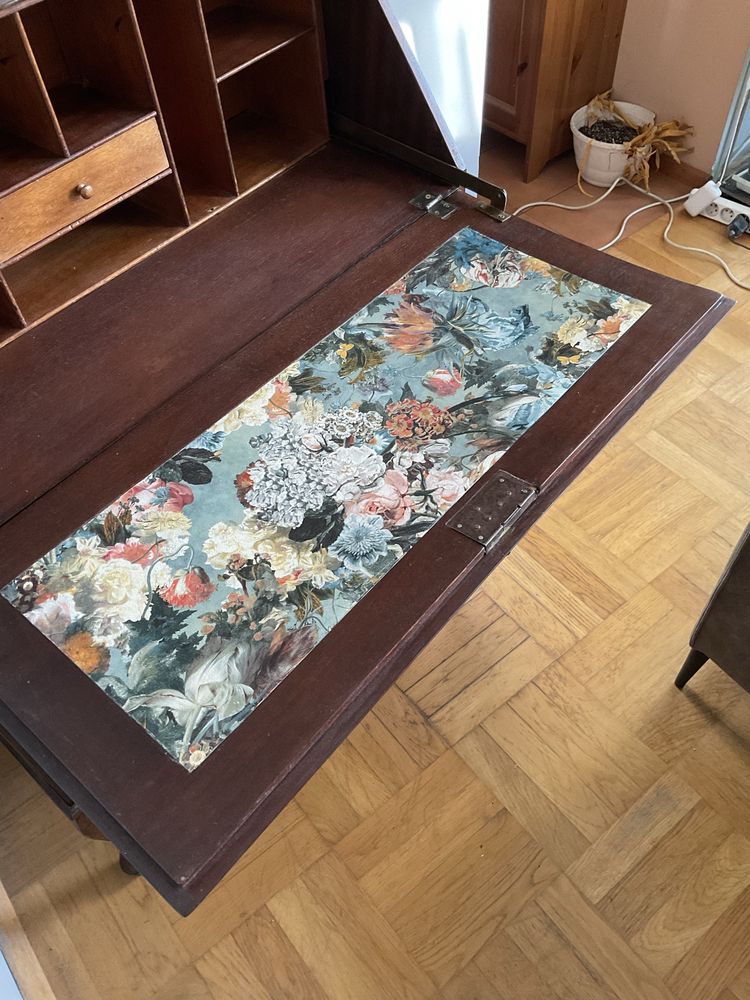 Sekretera sekretarzyk Ludwikowski biurko po renowacji