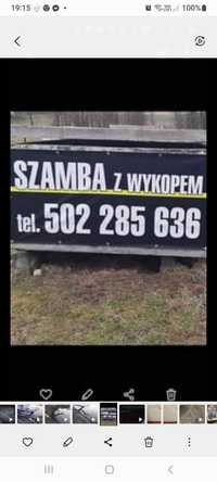 Szamba betonowe z wykopem i podłączeniem