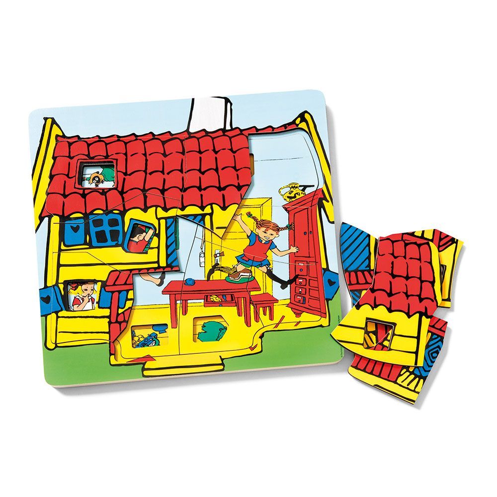 Drewniana układanka puzzle warstwowe Pippi Langstrumpf zabawka