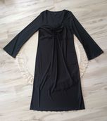 Czarna, długa sukienka w prążki r. 44/46 New Look